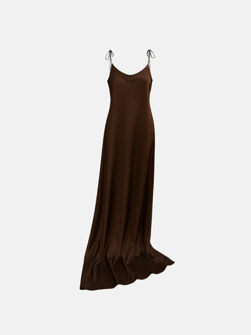 Backless Satin Maxi Dress – Elegant Sleeveless Summer Gown for Women