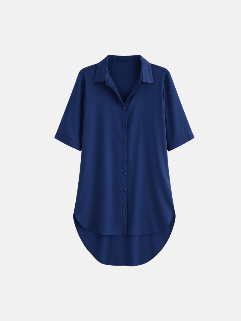 Lightweight Cotton Sleep Shirt – Women's Summer Nightshirt with Half Sleeves & Loose Fit