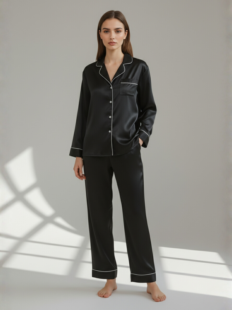 Pajama Set for Women – Soft, Breathable, Luxury Sleepwear with Long Sleeves & Pants - Silken & Dreams