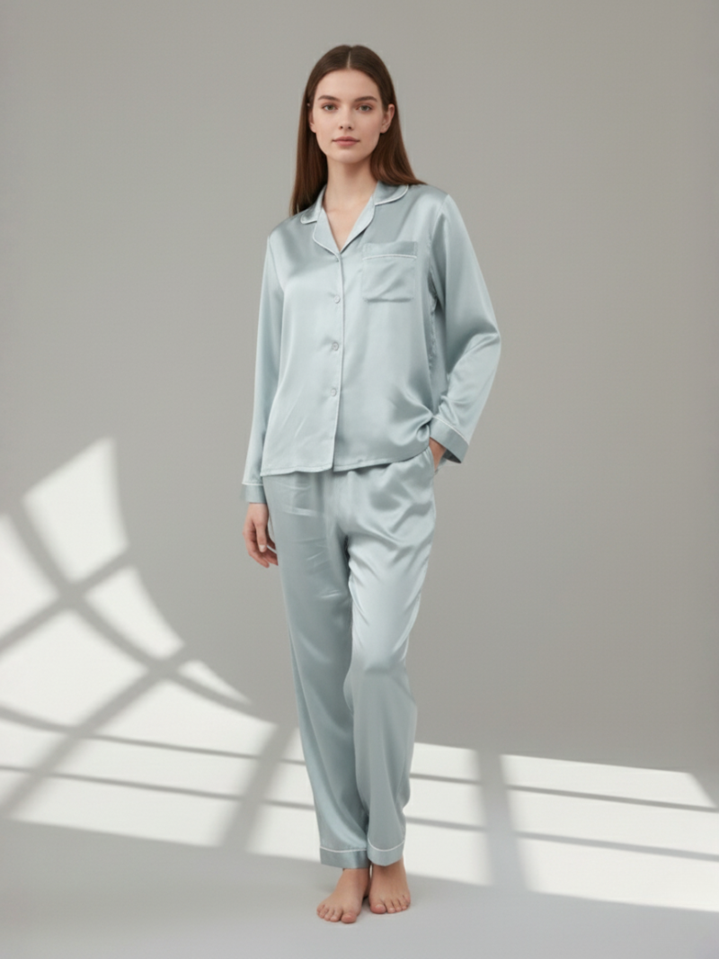 Pajama Set for Women – Soft, Breathable, Luxury Sleepwear with Long Sleeves & Pants - Silken & Dreams