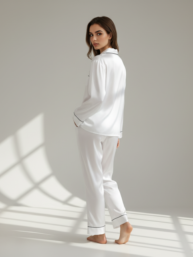 Pajama Set for Women – Soft, Breathable, Luxury Sleepwear with Long Sleeves & Pants - Silken & Dreams