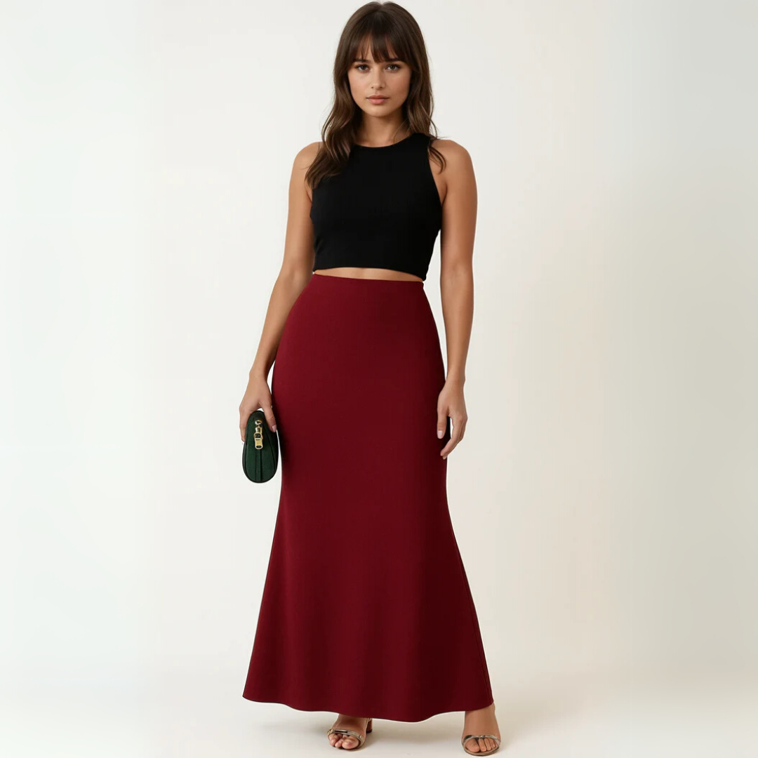 Elegant High Waist Satin Skirt – Flowing Black Design for Parties, Dates & Evening Outfits