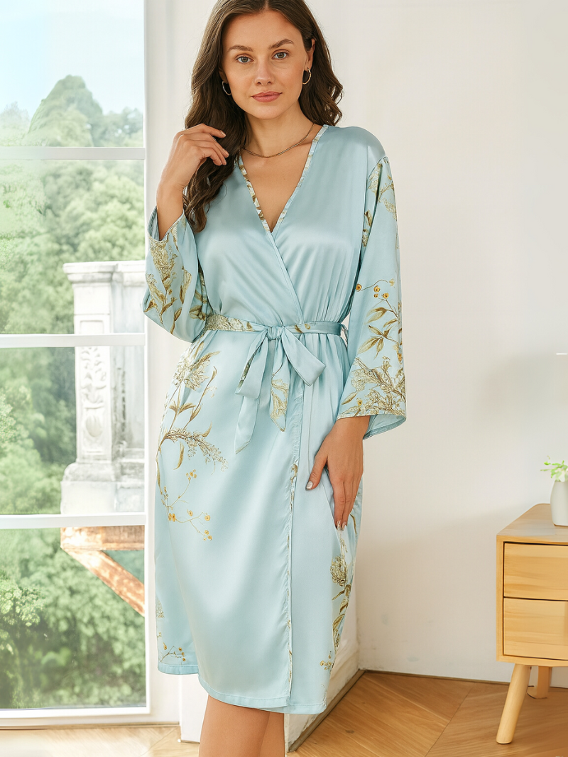 Lightweight Cherry Print Robe – Cooling, Breathable Loungewear for All Seasons