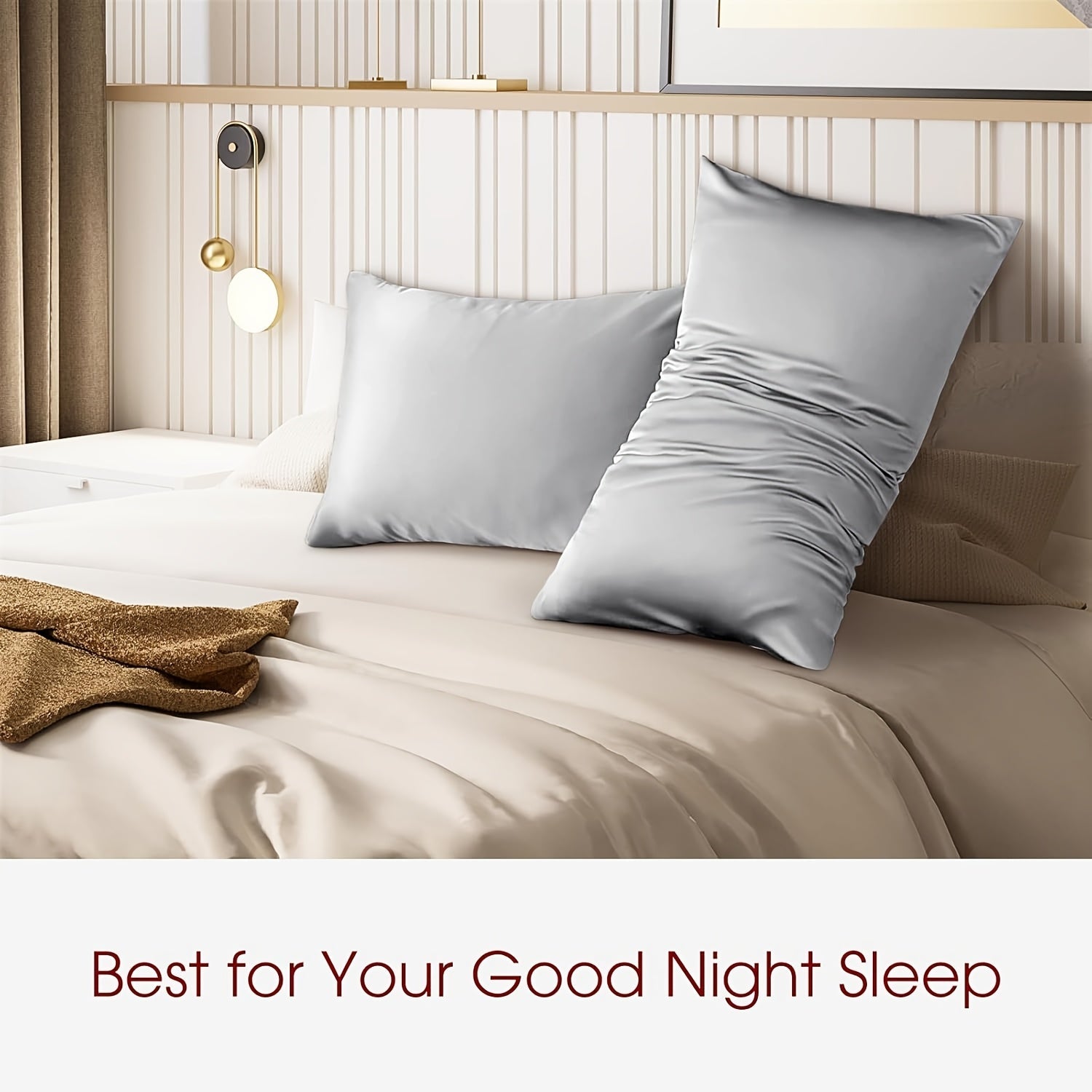 2-Pack Mulberry Silk Pillowcases – Soft, Breathable, Anti-Frizz Luxury Pillow Covers for Hair & Skin