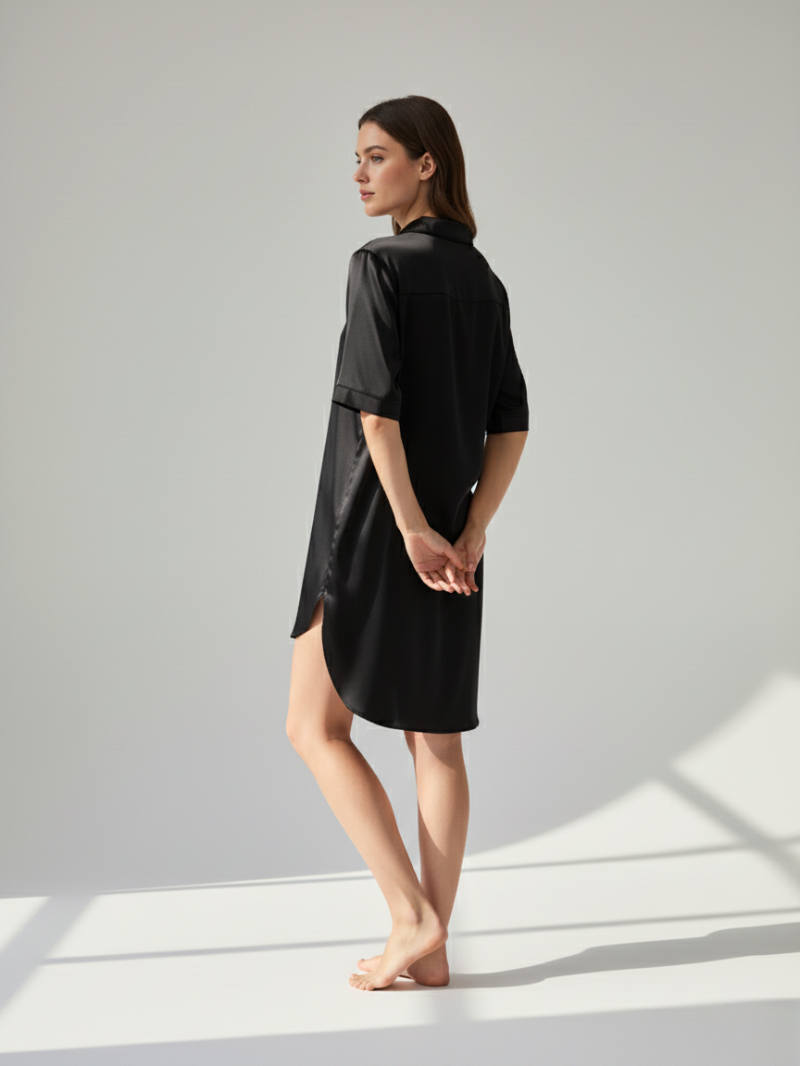 Lightweight Cotton Sleep Shirt – Women's Summer Nightshirt with Half Sleeves & Loose Fit