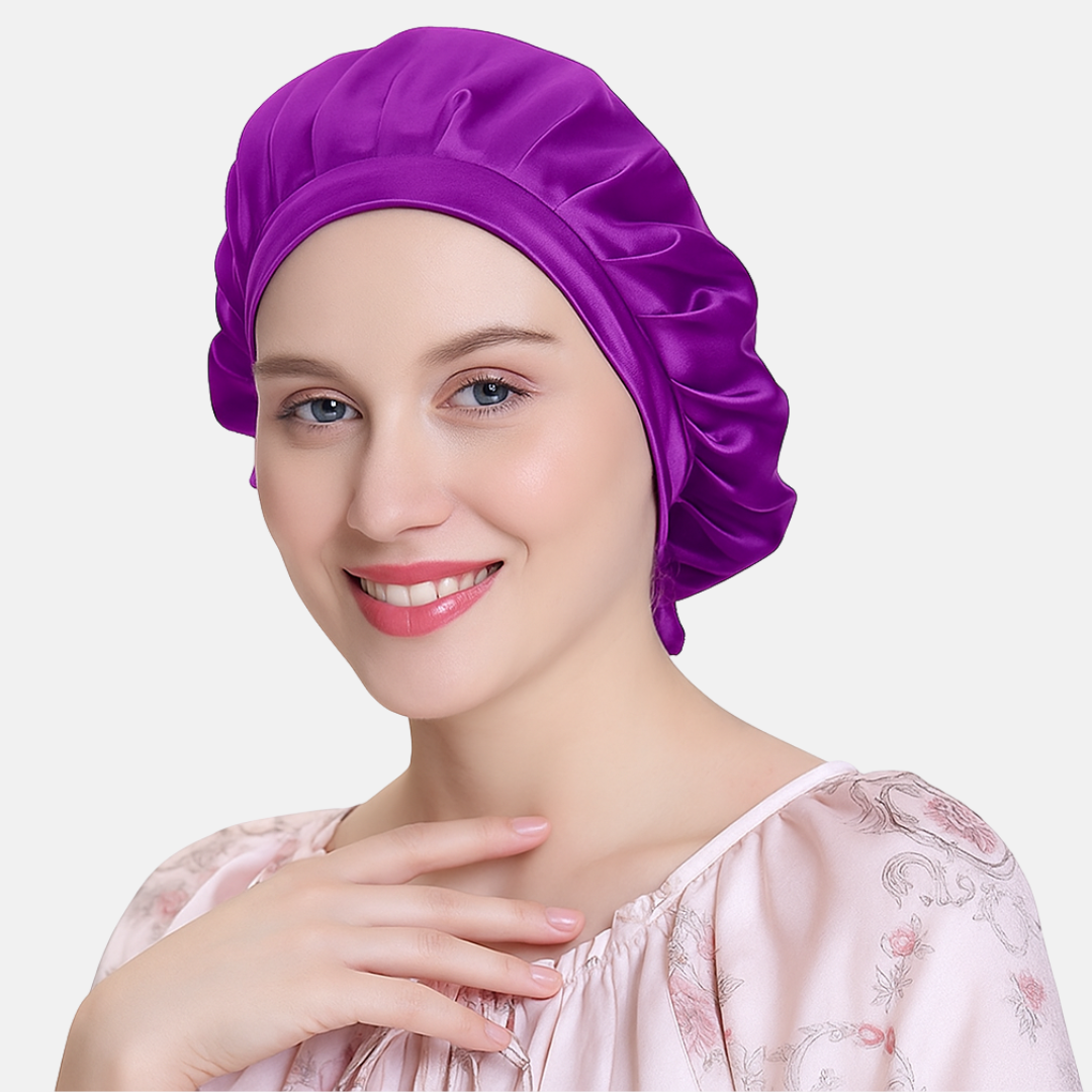 Lightweight Adjustable Silk Bonnet for Hair Protection – Soft Sleep Cap for Women