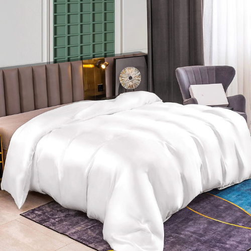 Mulberry Silk Seamless Duvet Cover – Luxury, Breathable, Hypoallergenic Bedding for Smooth Sleep (Pillowcases not included)