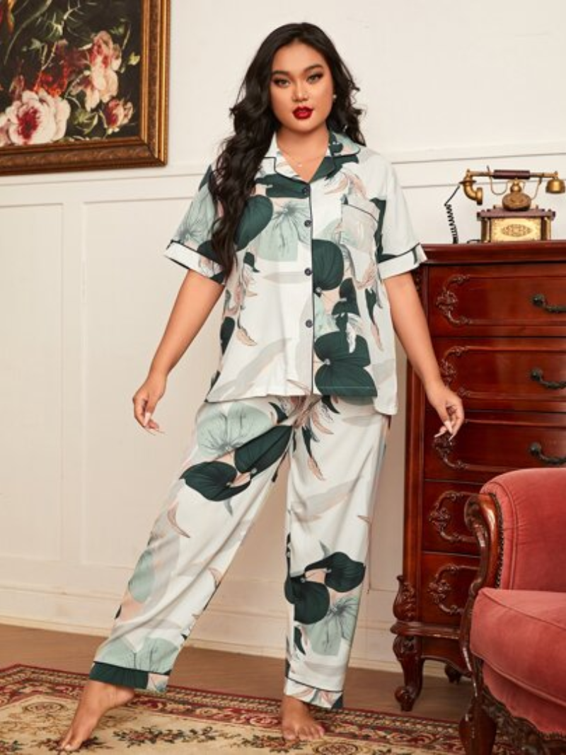 Women’s Pajama Set – Soft, Breathable Short Sleeve Polyester Sleepwear with Pants - Silken & Dreams