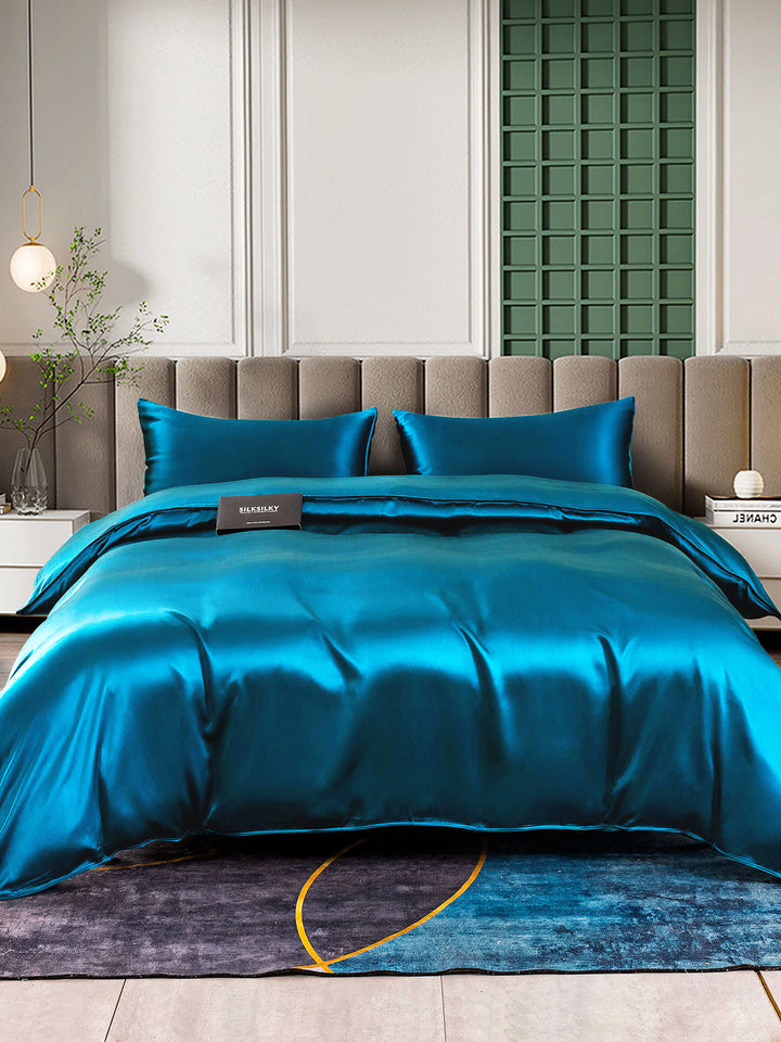 Luxury Seamless Mulberry Silk Duvet Cover – Breathable, Hypoallergenic Bedding for Smooth, Cool Sleep (Pillowcase Not Included)