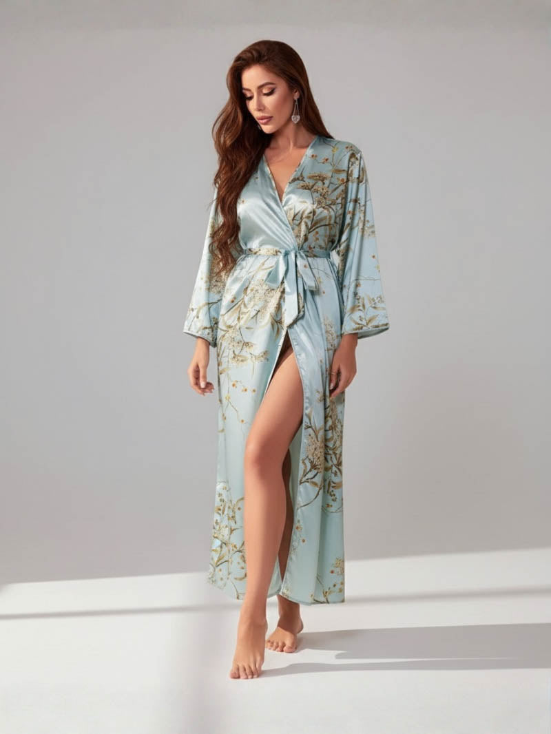 Charlie Satin Night robe – Silky Sleeveless Slip Dress for Women - Silken & Dreams