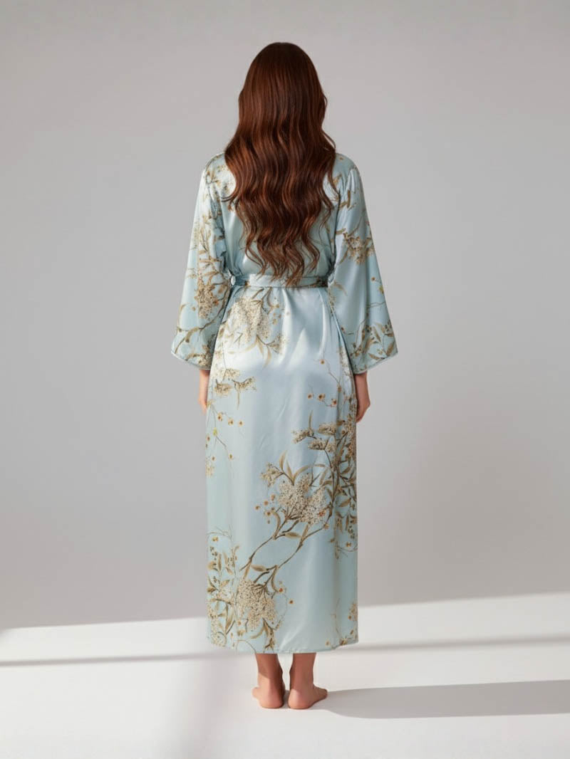 Charlie Satin Night robe – Silky Sleeveless Slip Dress for Women - Silken & Dreams