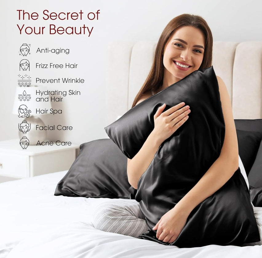 Luxury Mulberry Silk Pillowcases – Soft, Breathable & Anti-Frizz | Silky Smooth Pillow Covers for Hair & Skin
