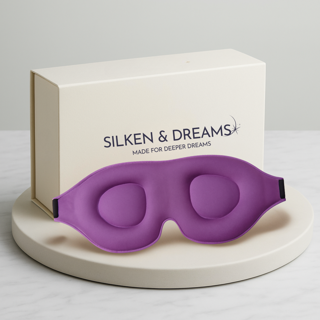3D Contoured Mulberry Silk Sleep Mask – Light-Blocking & Lash-Friendly | Silken & Dreams