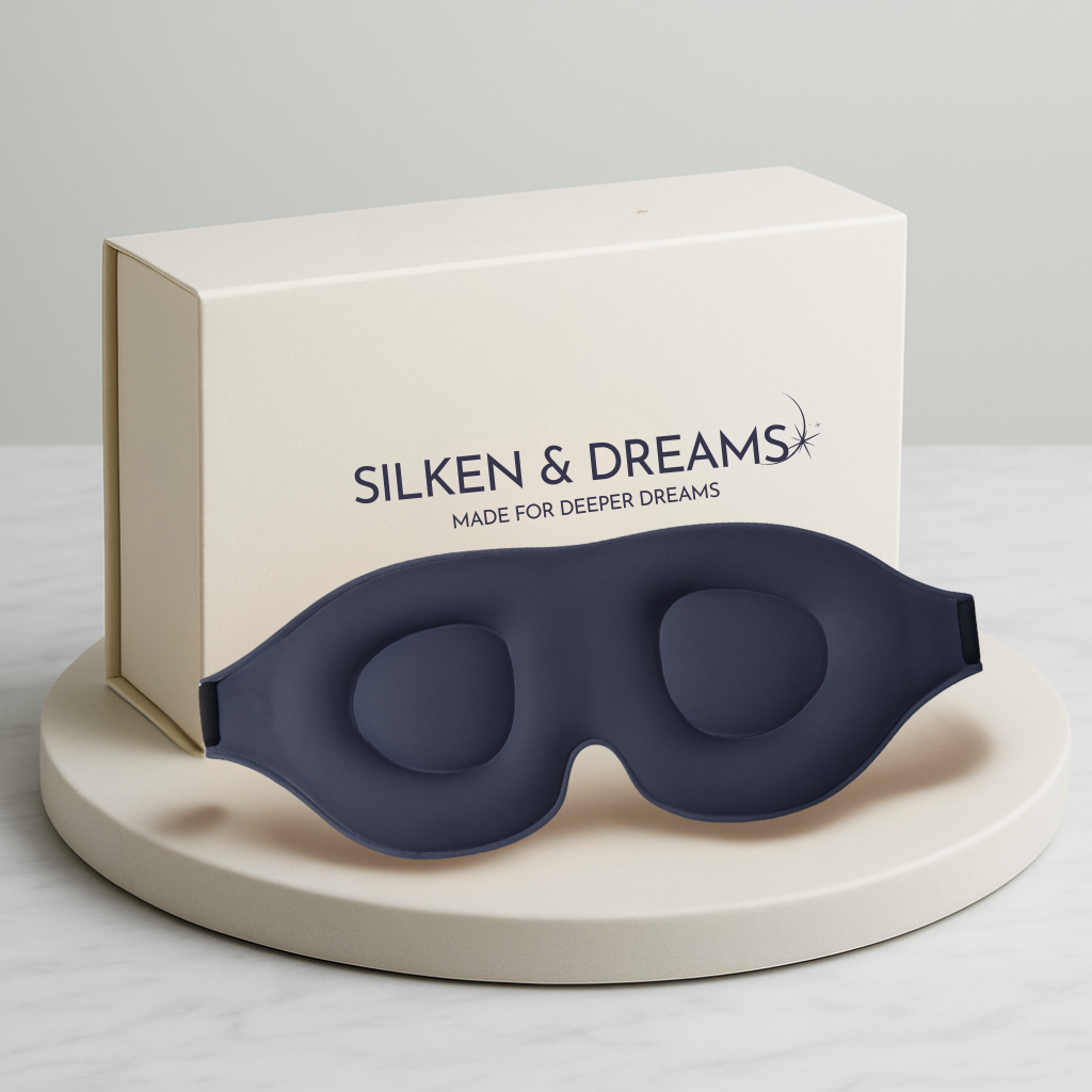 3D Contoured Mulberry Silk Sleep Mask – Light-Blocking & Lash-Friendly | Silken & Dreams