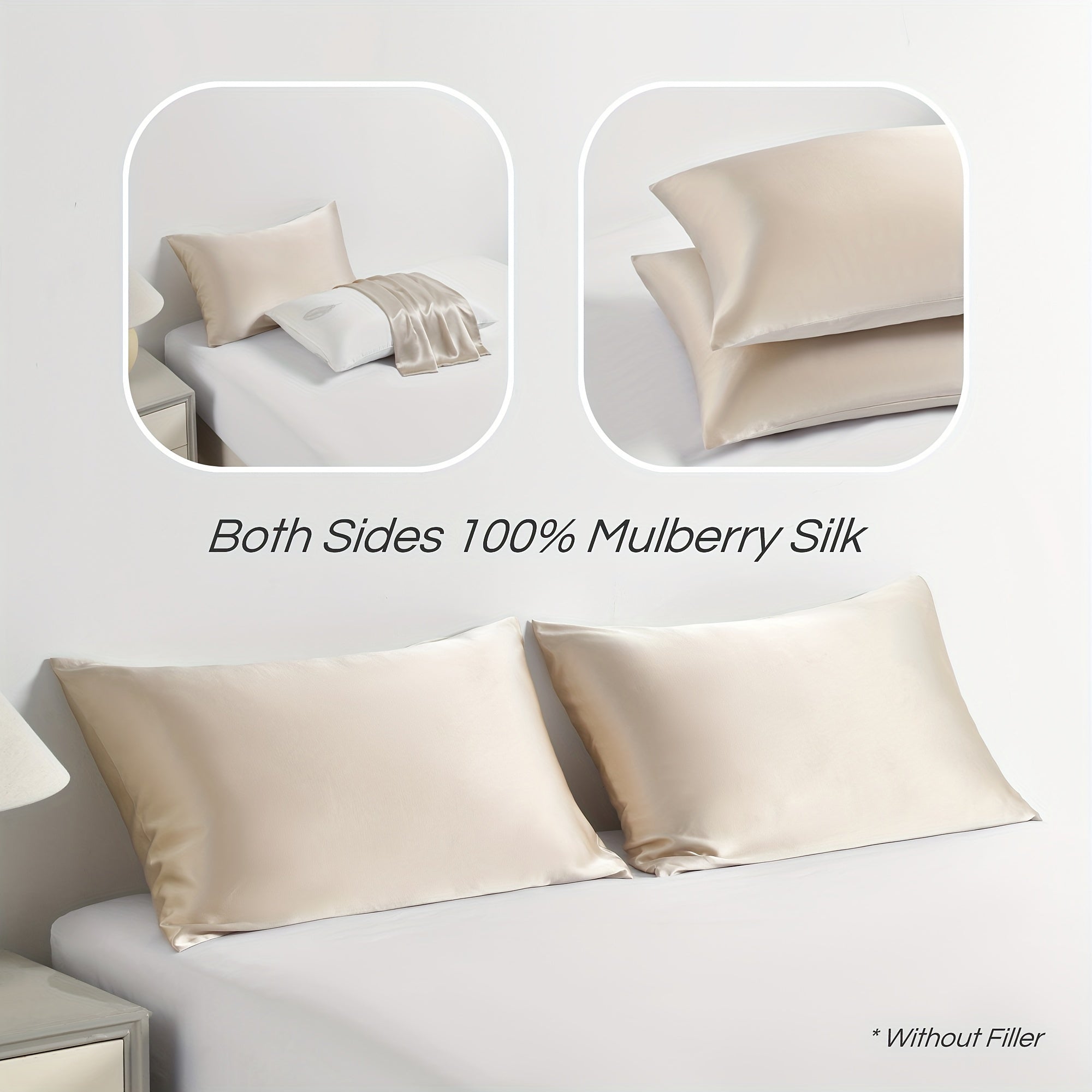 Luxury Mulberry Silk Pillowcases – Soft, Breathable & Anti-Frizz | Silky Smooth Pillow Covers for Hair & Skin