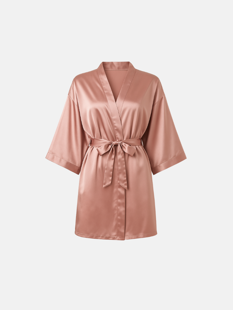 Goddess Silky Satin Robe – Lightweight, Elegant Loungewear for Women with Waist Tie - Silken & Dreams