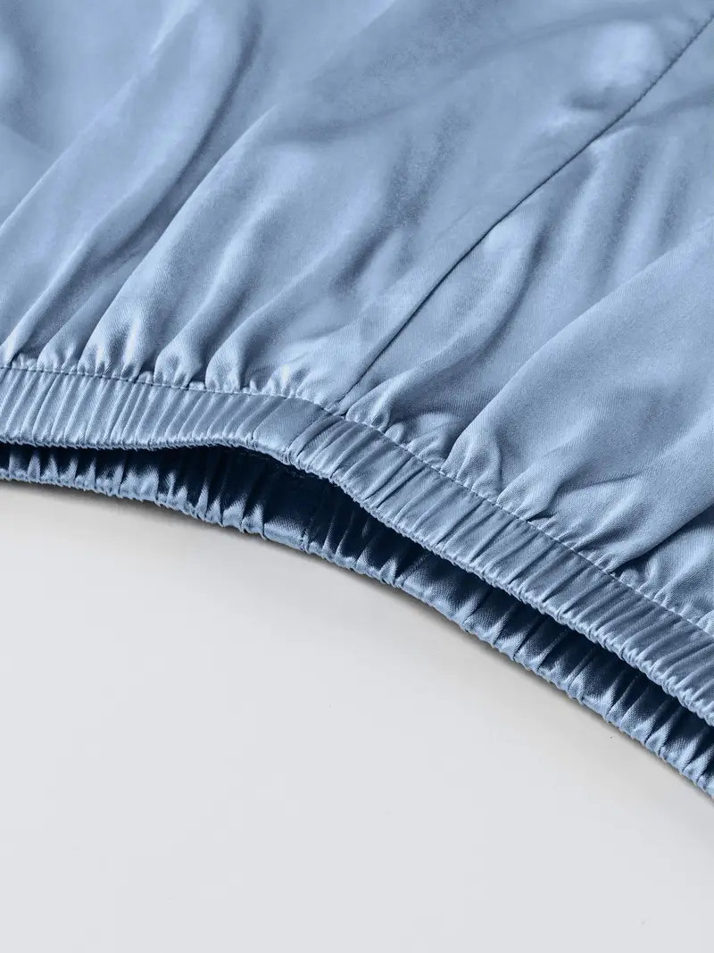 3 Sets Women's Silk Casual Pajama Set, Short Sleeve Buttons Lapel Top & Pants