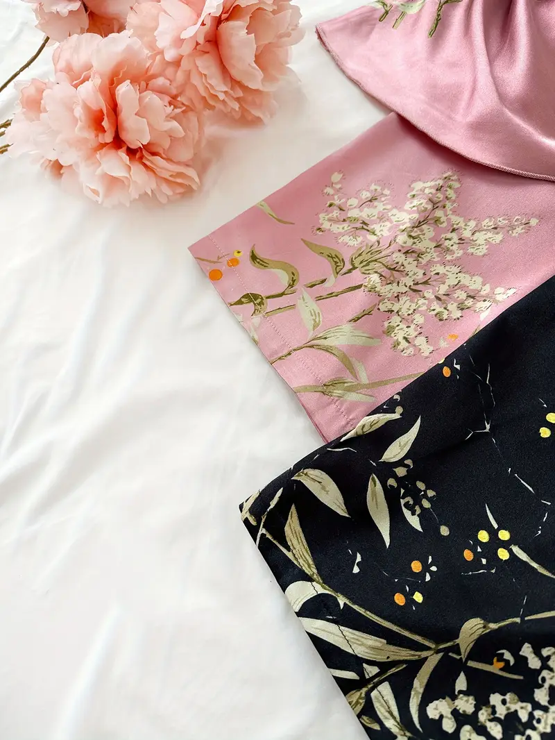 Valentine's Day 4pcs Luxe Silk Pajama Set for Women