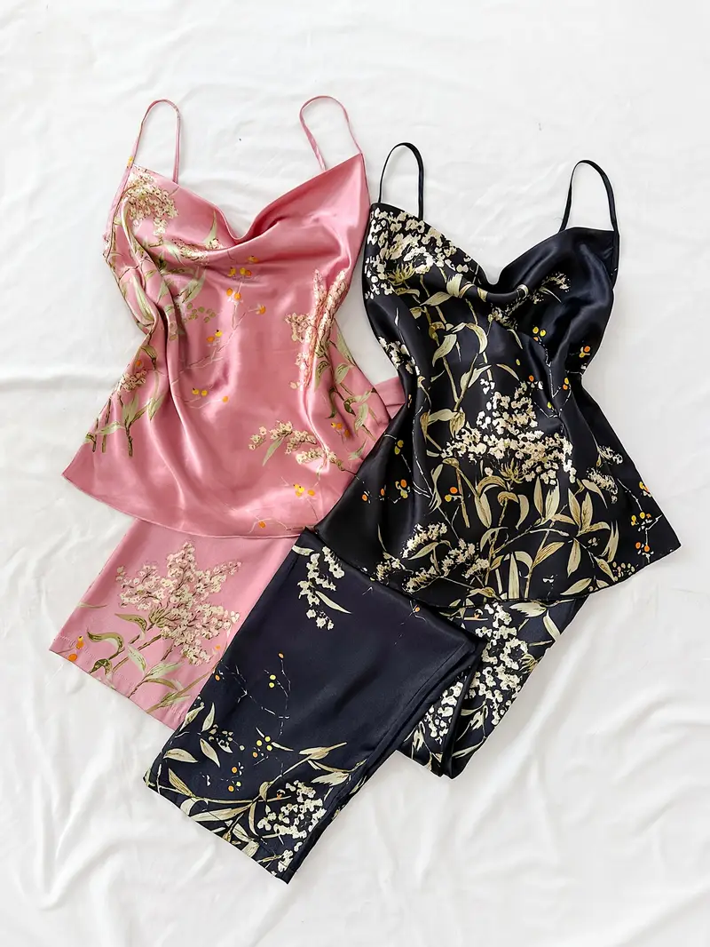 Valentine's Day 4pcs Luxe Silk Pajama Set for Women