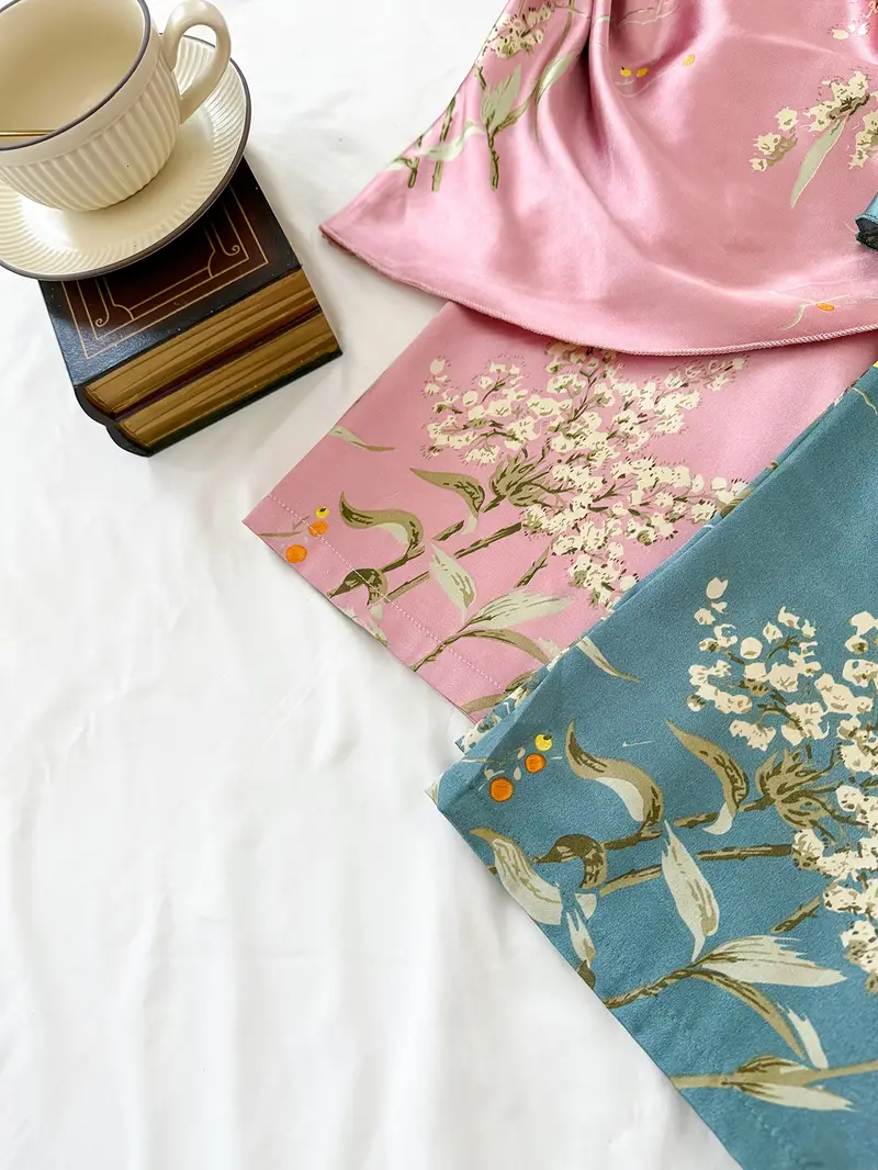 Valentine's Day 4pcs Luxe Silk Pajama Set for Women