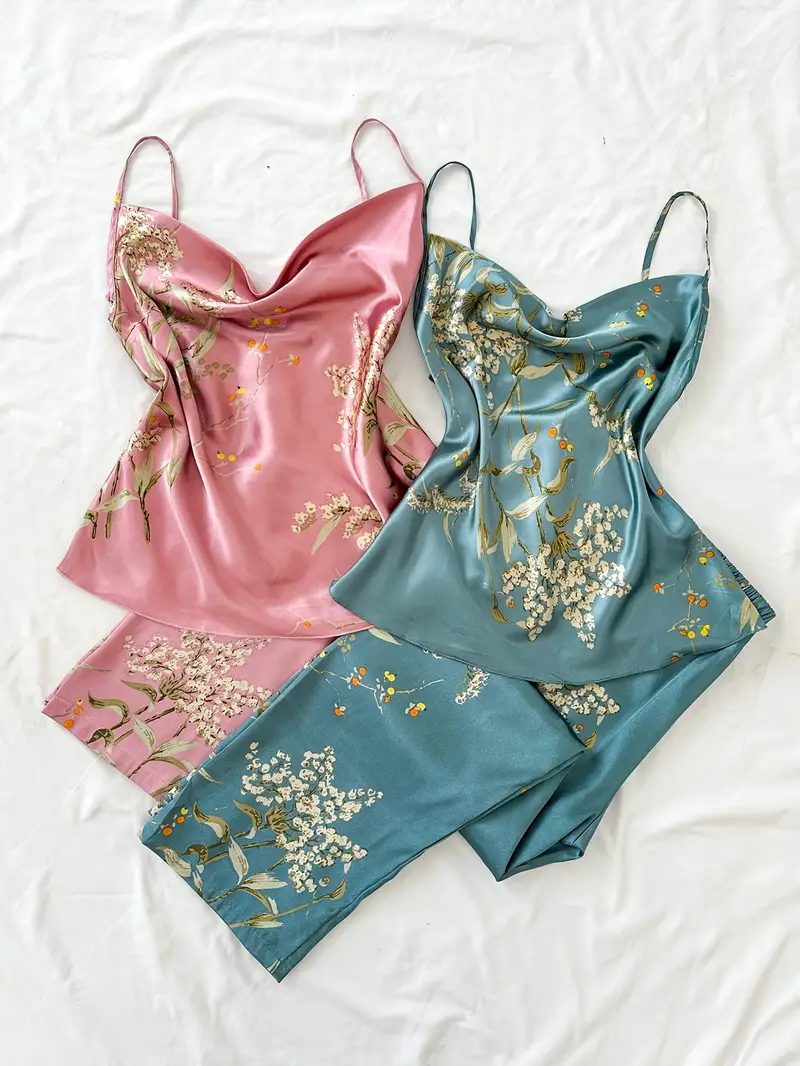 Valentine's Day 4pcs Luxe Silk Pajama Set for Women