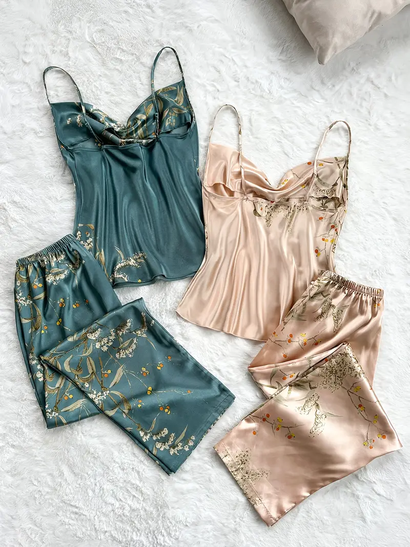 Valentine's Day 4pcs Luxe Silk Pajama Set for Women