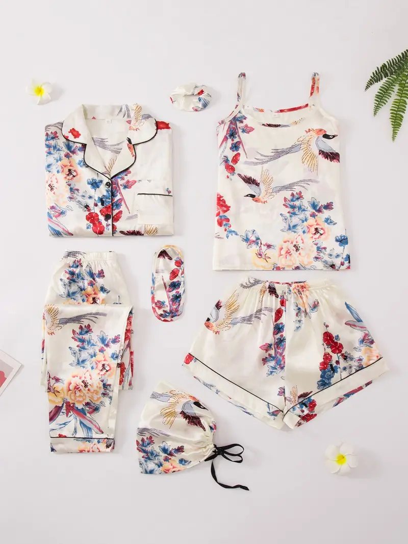 Luxury 7-Piece Pajama Set – Breathable, Soft & Stylish Sleepwear for Women