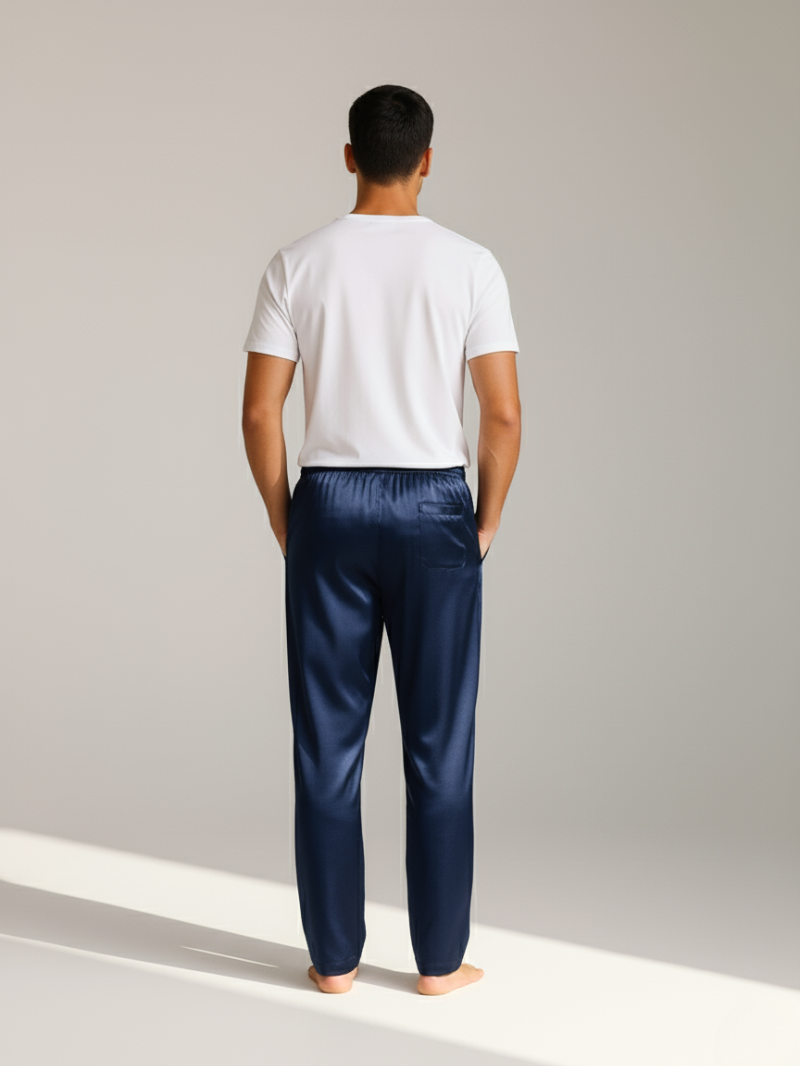 Men’s Pajama Pants – Loose Satin Sleepwear Trousers
