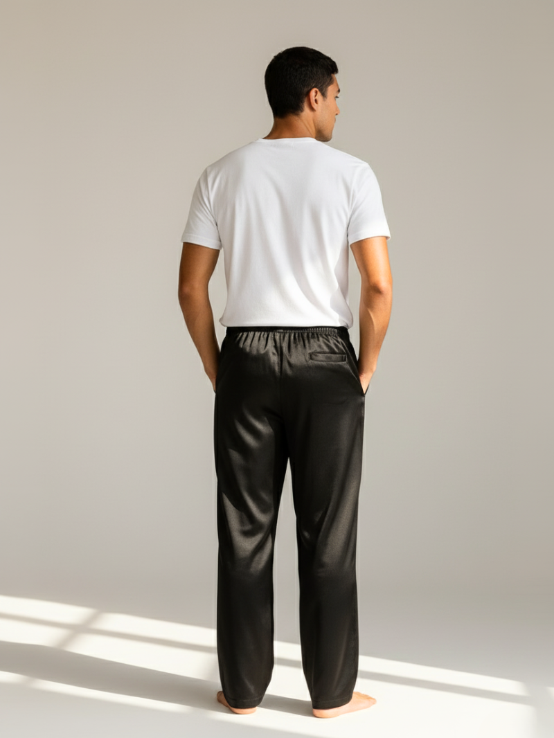 Men’s Pajama Pants – Loose Satin Sleepwear Trousers