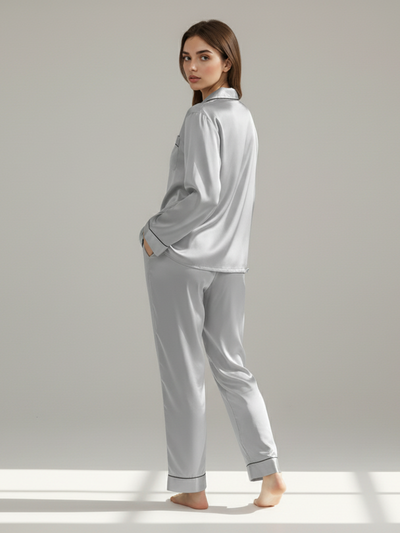 Pajama Set for Women – Soft, Breathable, Luxury Sleepwear with Long Sleeves & Pants - Silken & Dreams