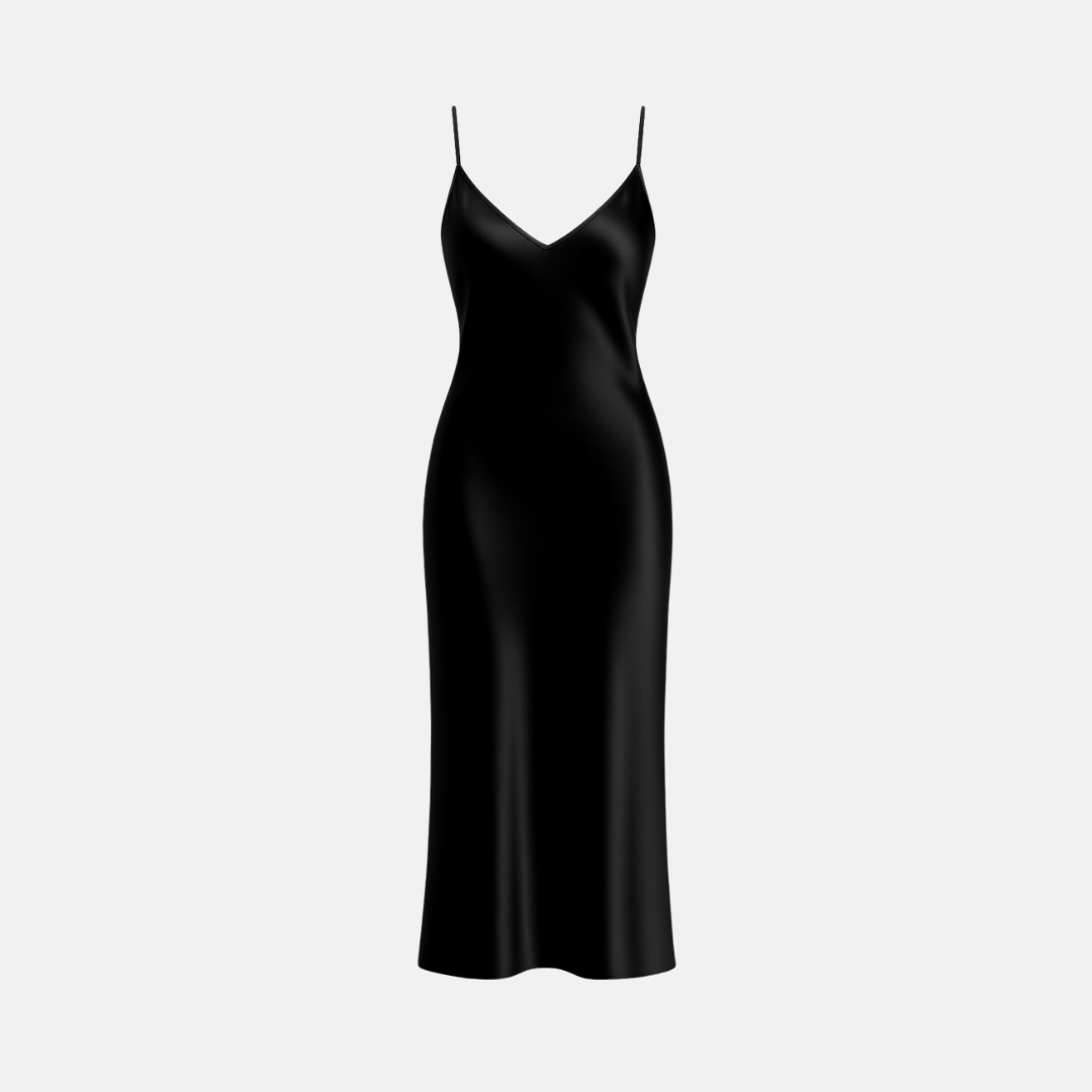Ebony Silk Nightdress – Elegant Comfortable Sleepwear for Women - Silken & Dreams