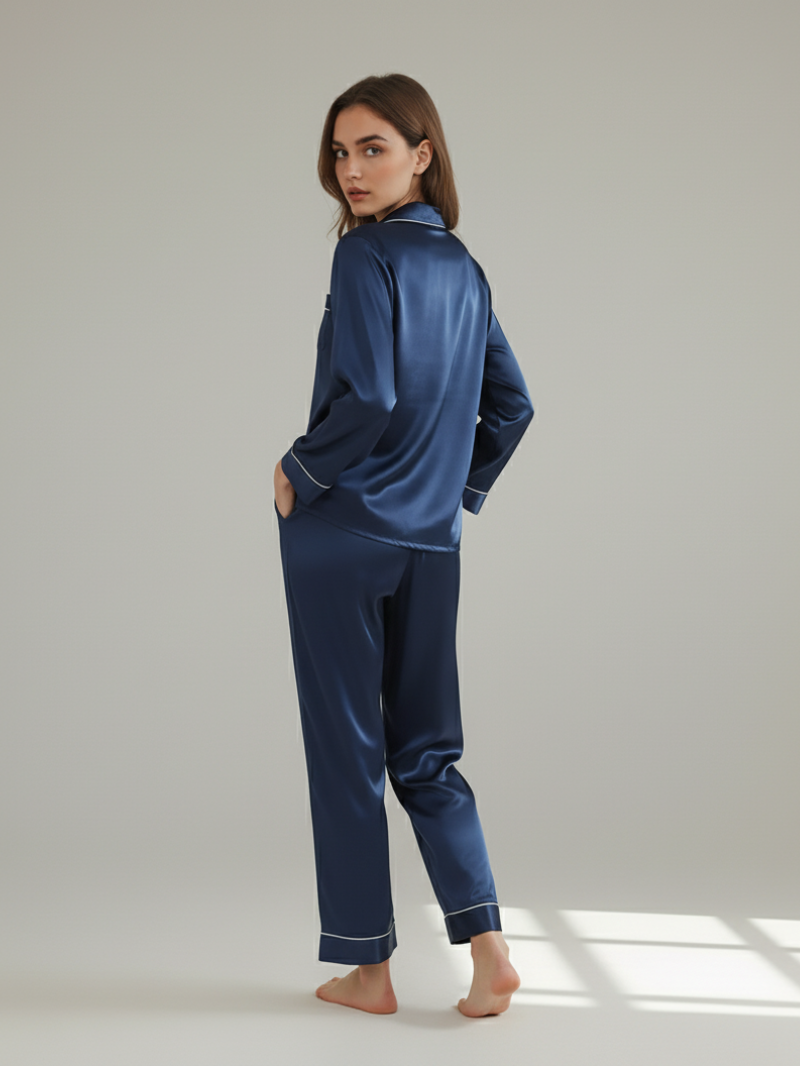 Pajama Set for Women – Soft, Breathable, Luxury Sleepwear with Long Sleeves & Pants - Silken & Dreams