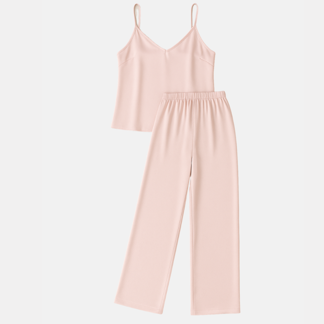 Women's Lace Trim Pajama Set with Spaghetti Straps – Soft Summer Sleepwear Shorts