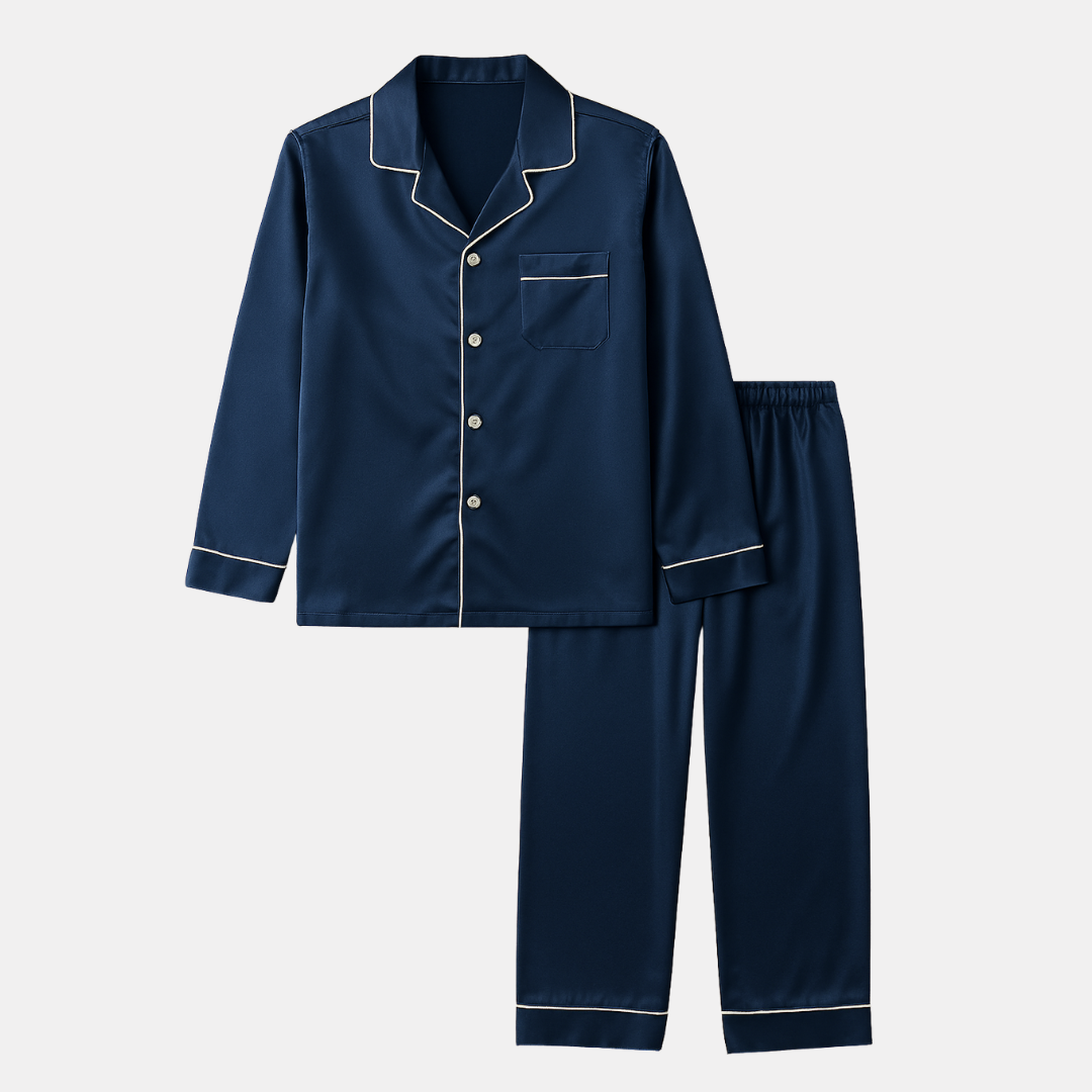 Men’s Fashion Long Sleeve Pajama Set with Long Pants – Comfortable and Stylish Sleepwear