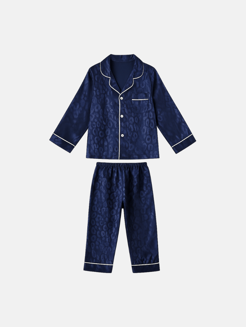 Boys’ Satin-Feel Pajama Set – Soft Long Sleeve Sleepwear for Comfortable Nights
