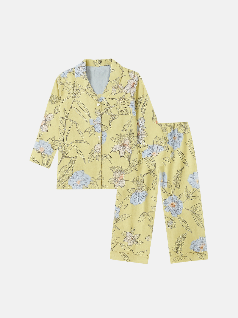 Lightweight Printed Women’s Pajama Set – Soft Long Sleeve Sleepwear