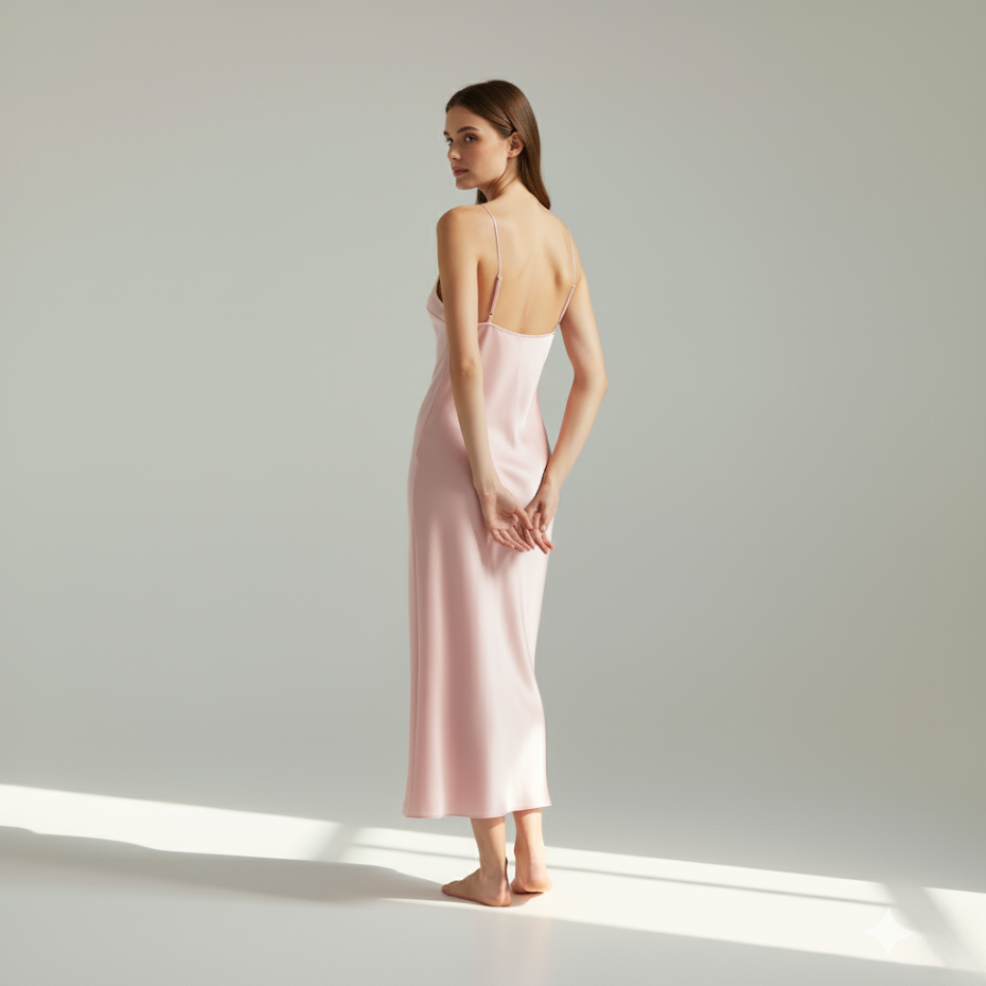 Ebony Silk Nightdress – Elegant Comfortable Sleepwear for Women - Silken & Dreams