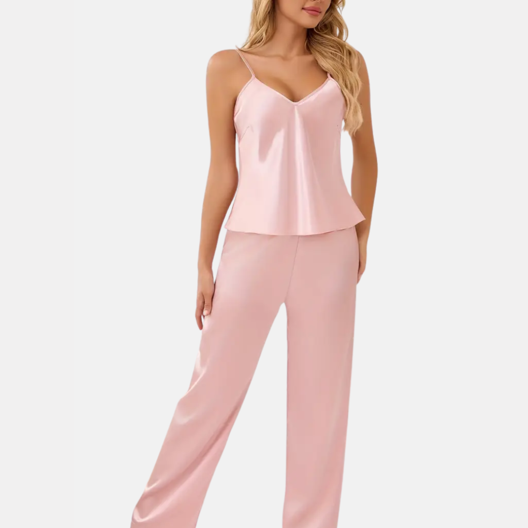 Women's Lace Trim Pajama Set with Spaghetti Straps – Soft Summer Sleepwear Shorts