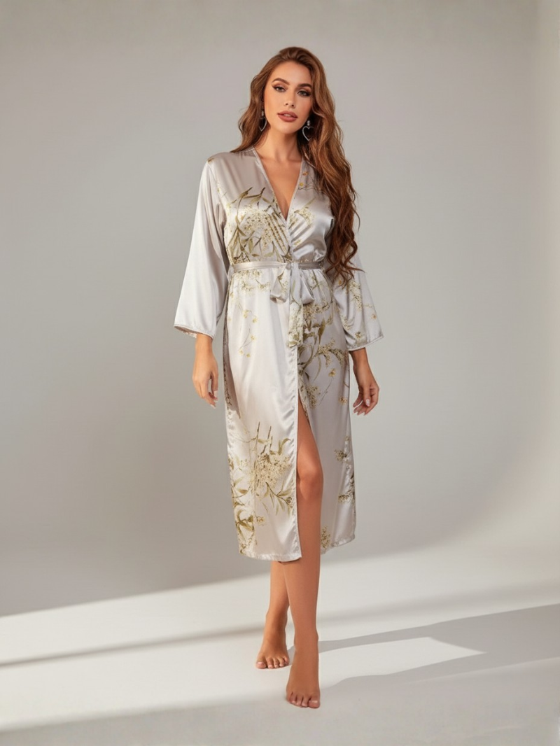 Charlie Satin Night robe – Silky Sleeveless Slip Dress for Women - Silken & Dreams