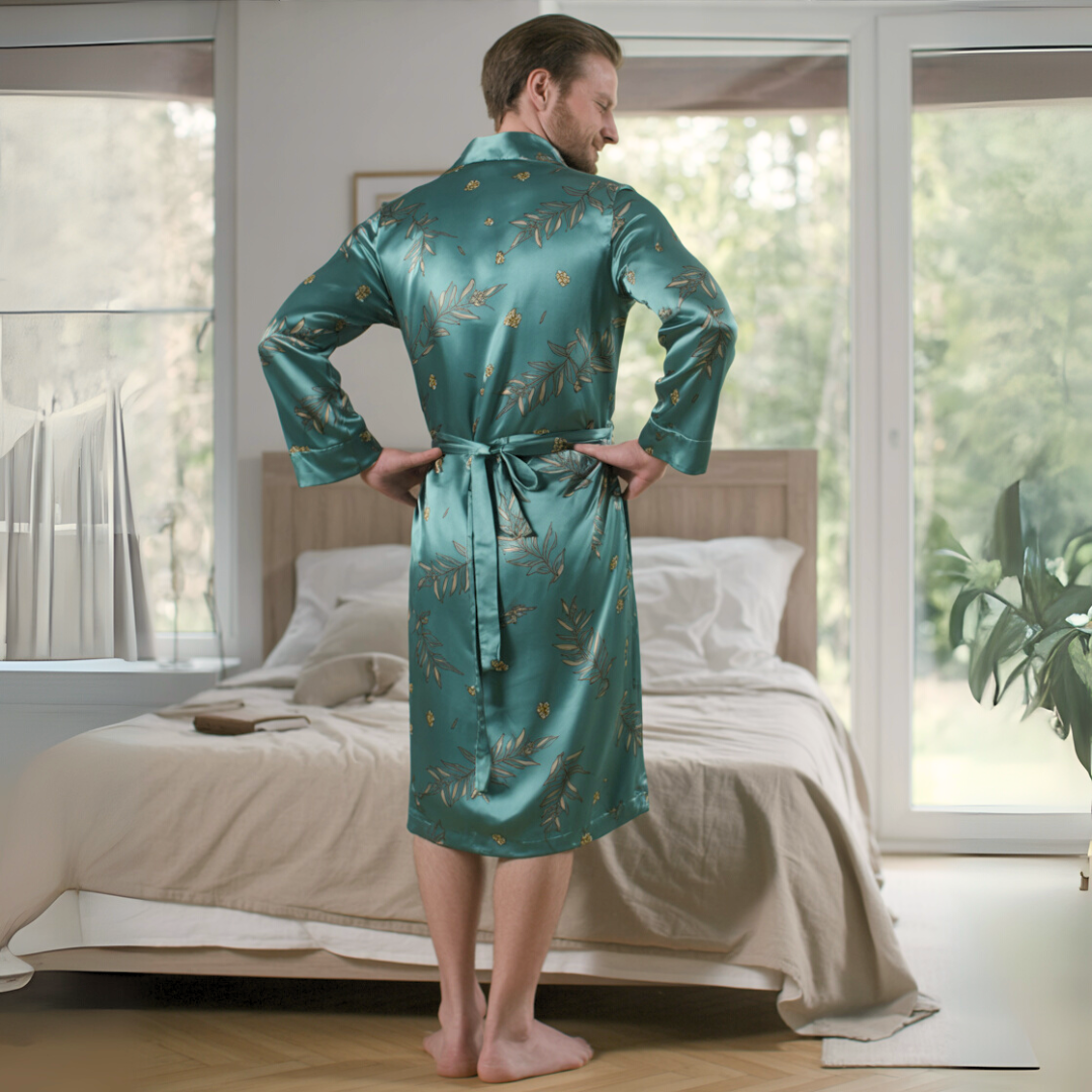 Men’s Printed Robe – Luxury Dressing Gown with Elegant Pattern & Comfortable Fit