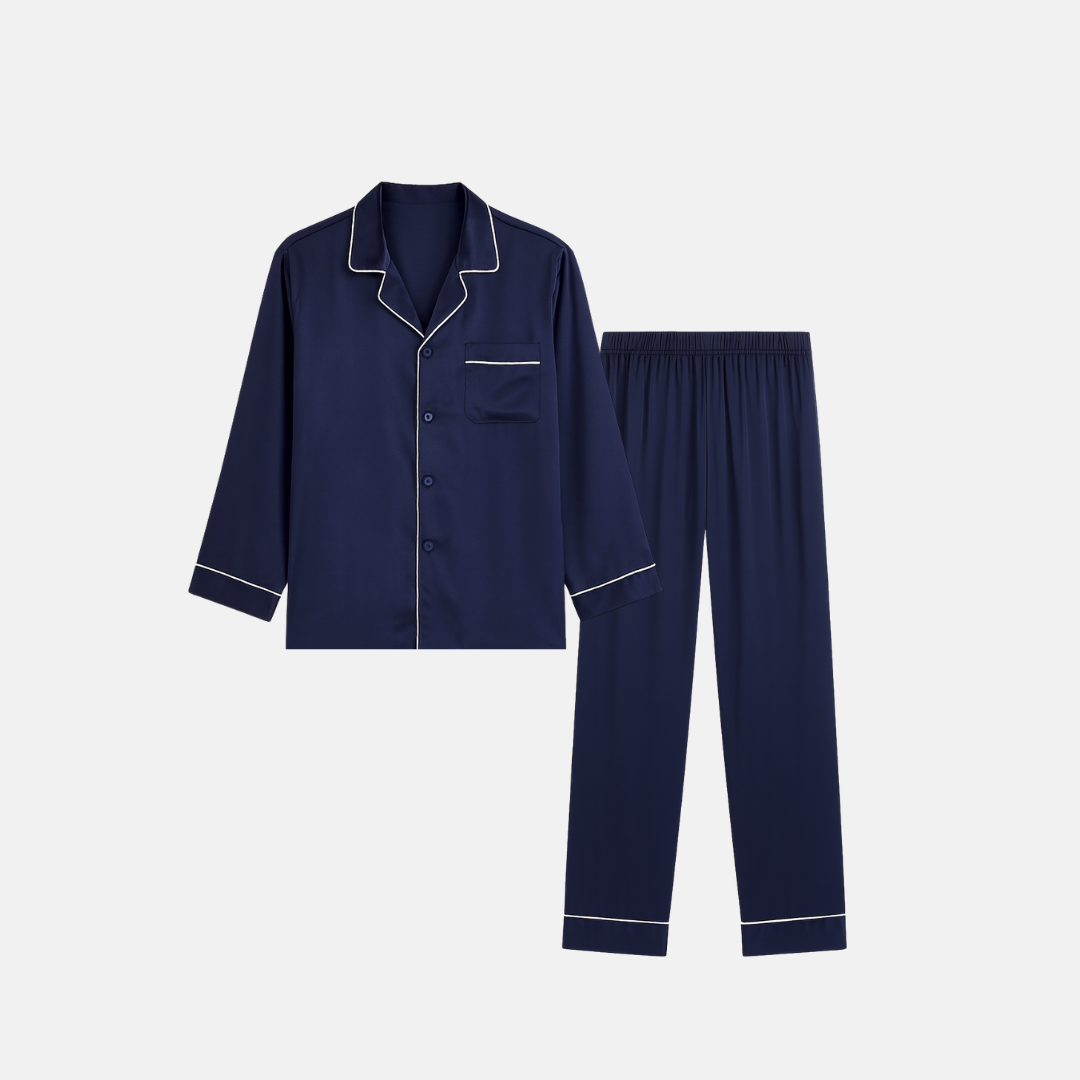 Men’s 100% Mulberry Silk Pajama Set – Luxury Sleepwear, Soft Silk & Elegant Comfort
