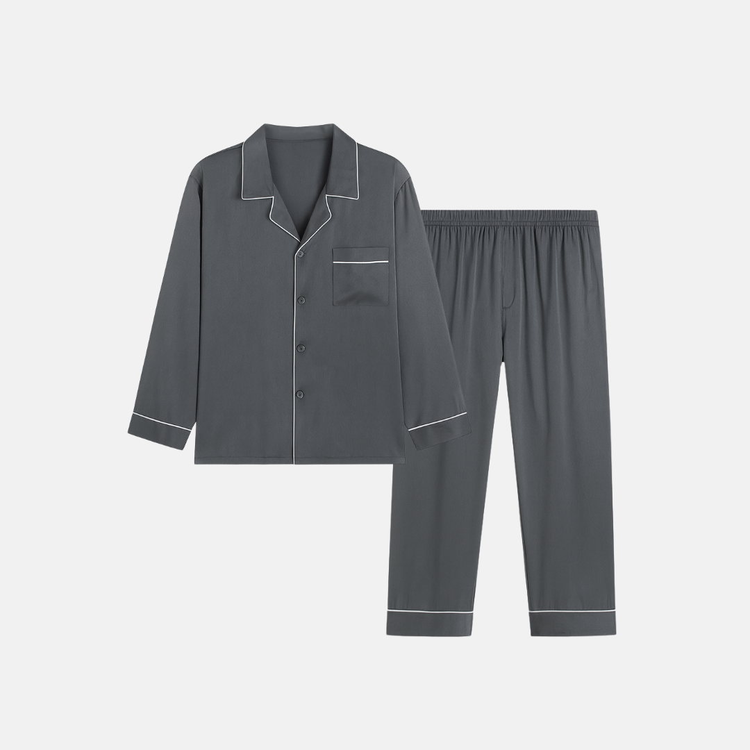 Men’s 100% Mulberry Silk Pajama Set – Luxury Sleepwear, Soft Silk & Elegant Comfort