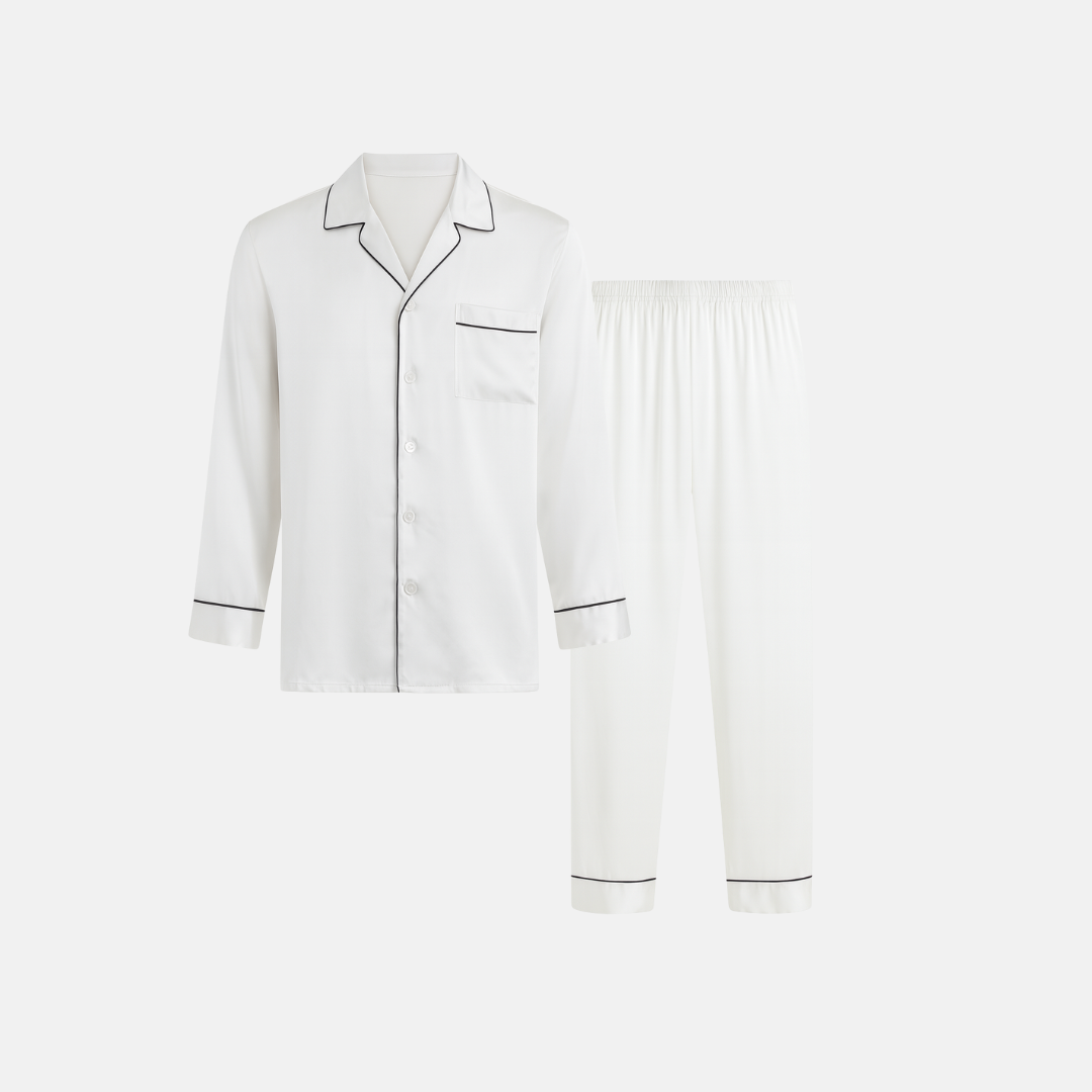 Men’s 100% Mulberry Silk Pajama Set – Luxury Sleepwear, Soft Silk & Elegant Comfort