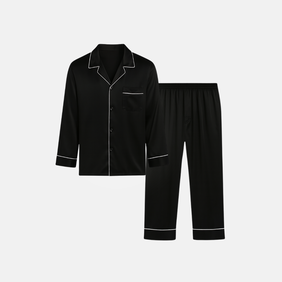 Men’s 100% Mulberry Silk Pajama Set – Luxury Sleepwear, Soft Silk & Elegant Comfort