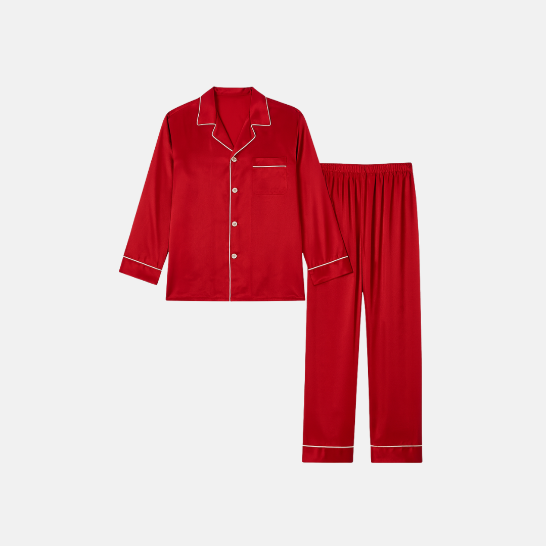 Men’s 100% Mulberry Silk Pajama Set – Luxury Sleepwear, Soft Silk & Elegant Comfort
