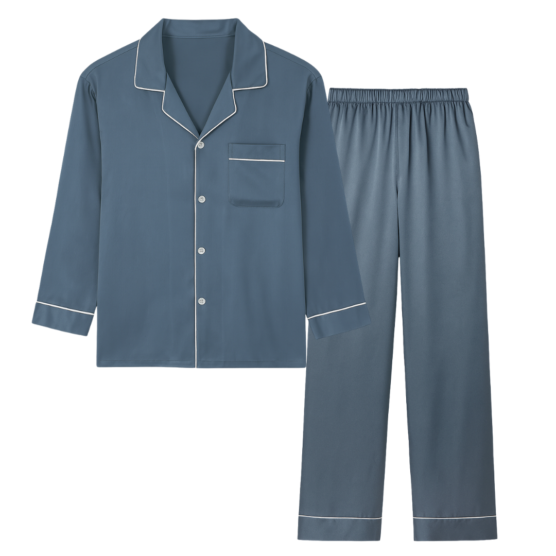 Men’s 100% Mulberry Silk Pajama Set – Luxury Sleepwear, Soft Silk & Elegant Comfort