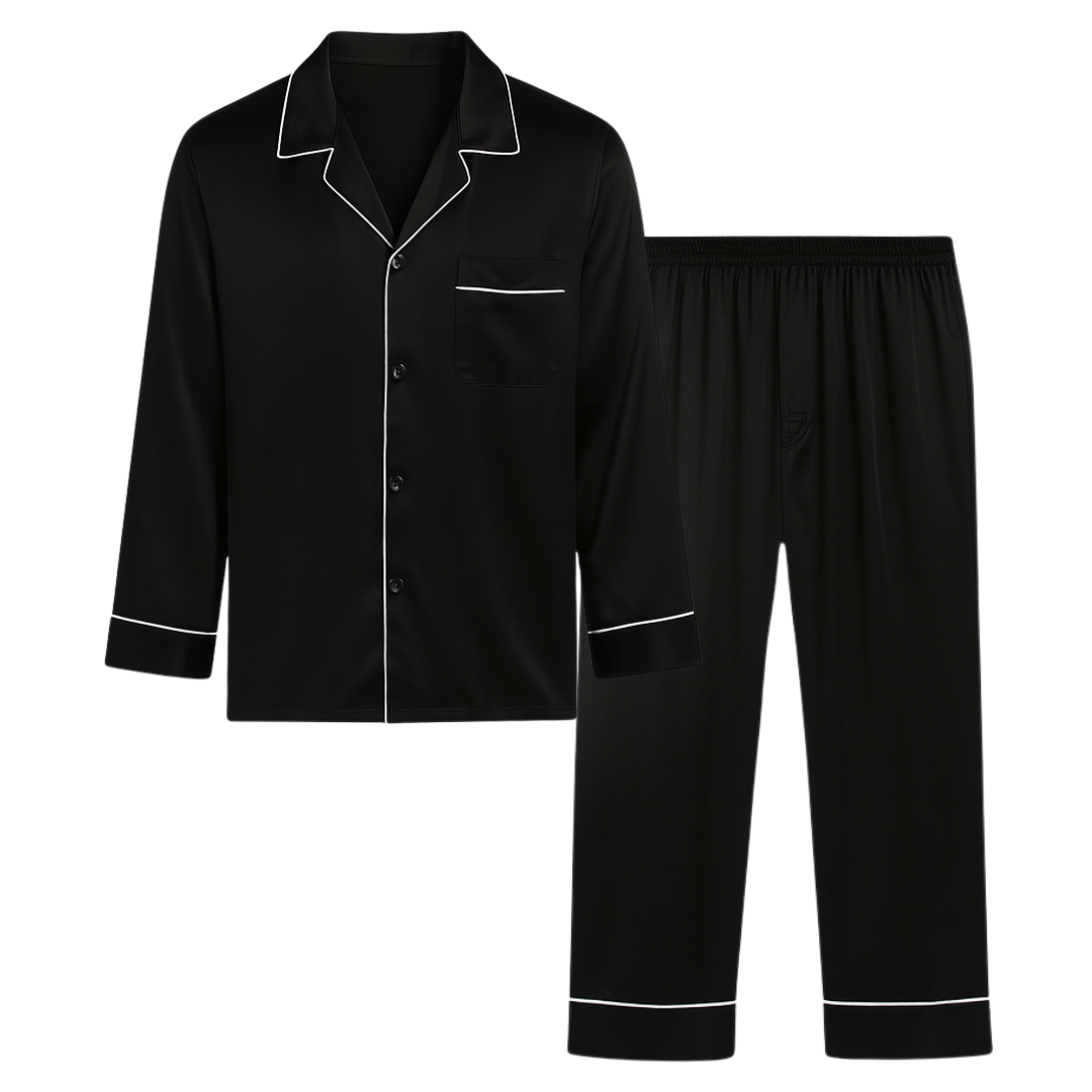 Men’s 100% Mulberry Silk Pajama Set – Luxury Sleepwear, Soft Silk & Elegant Comfort