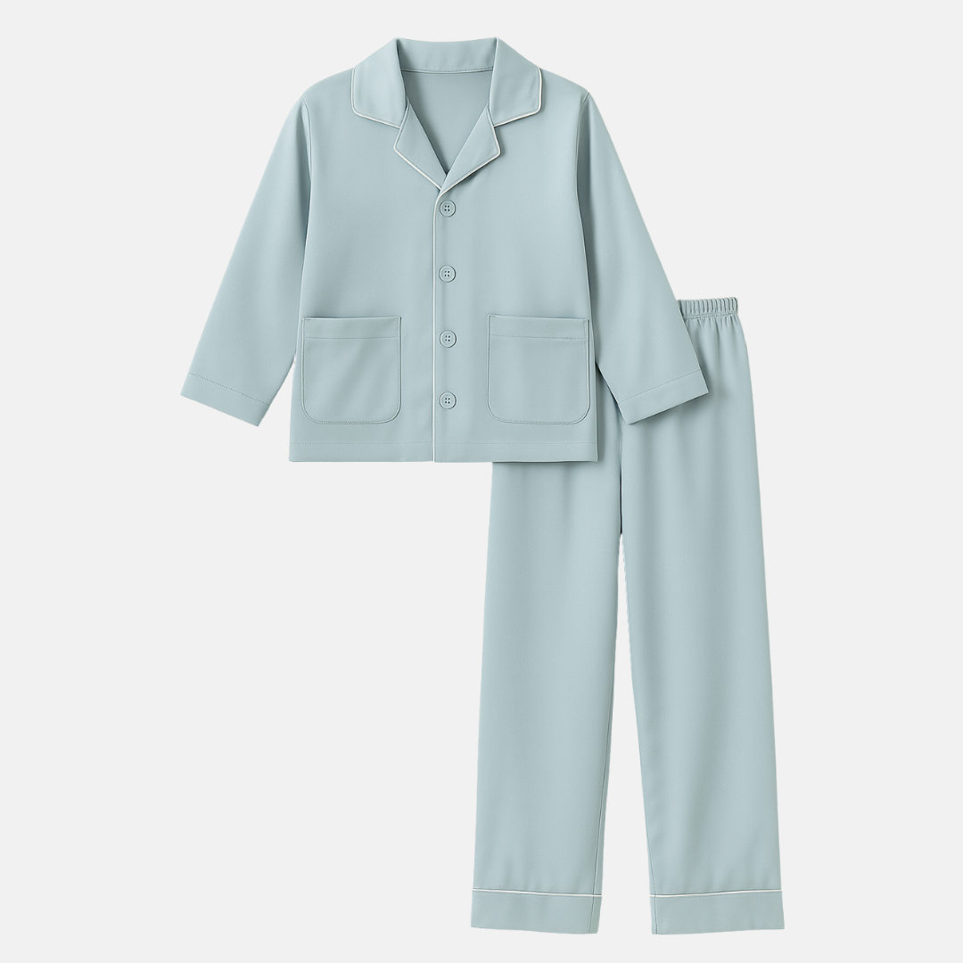 100% Mulberry Silk Pajamas for Kids – Comfortable Long Sleeve Set