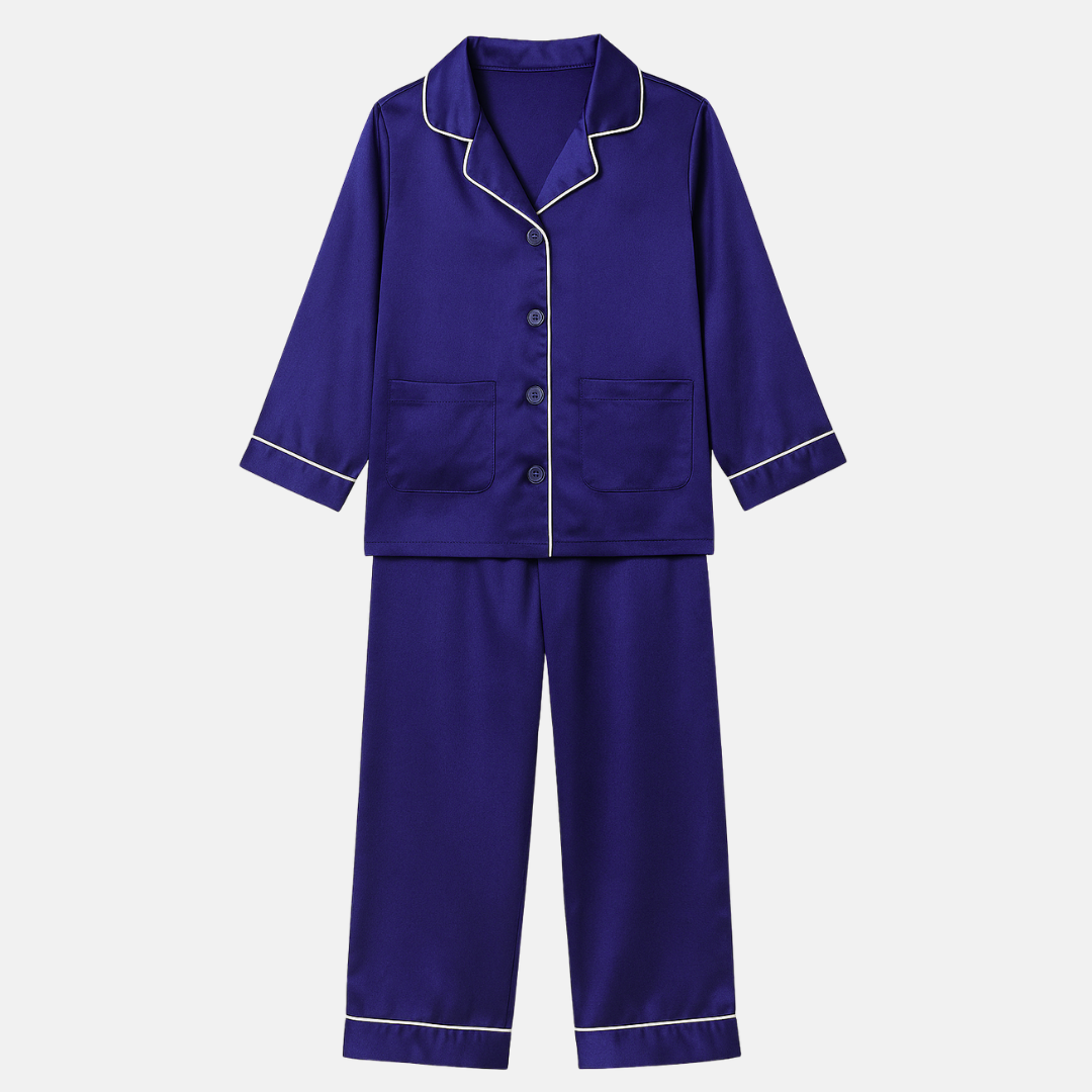 100% Mulberry Silk Pajamas for Kids – Comfortable Long Sleeve Set