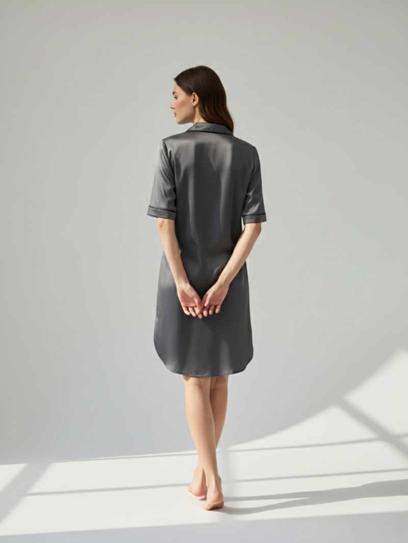 Lightweight Cotton Sleep Shirt – Women's Summer Nightshirt with Half Sleeves & Loose Fit